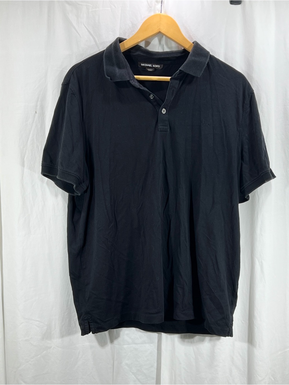 Michael Kors Men's Black Polo with Classic Collar